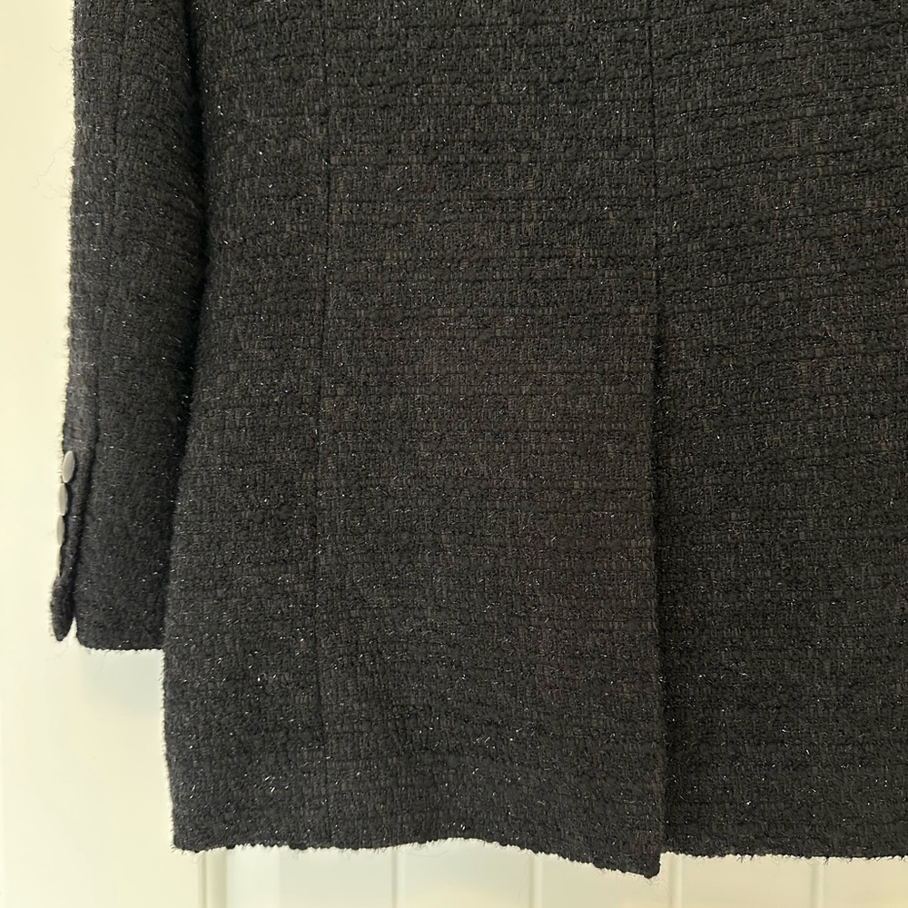 NWOT The Kooples Black Tweed Taylored Blazer Office Chic Career Quiet Luxury 34 - Picture 9 of 12